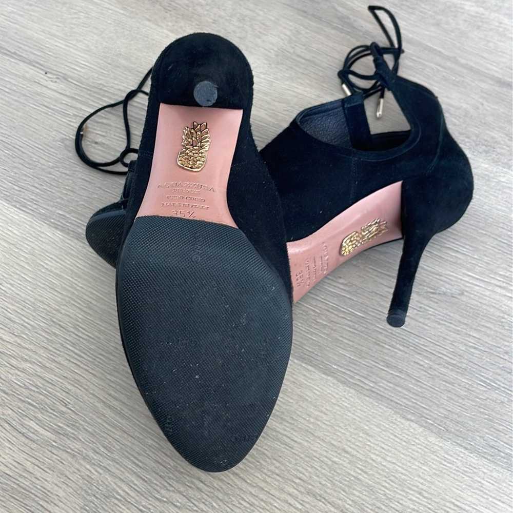 Aquazzura black suede heels with shoe bag - image 4