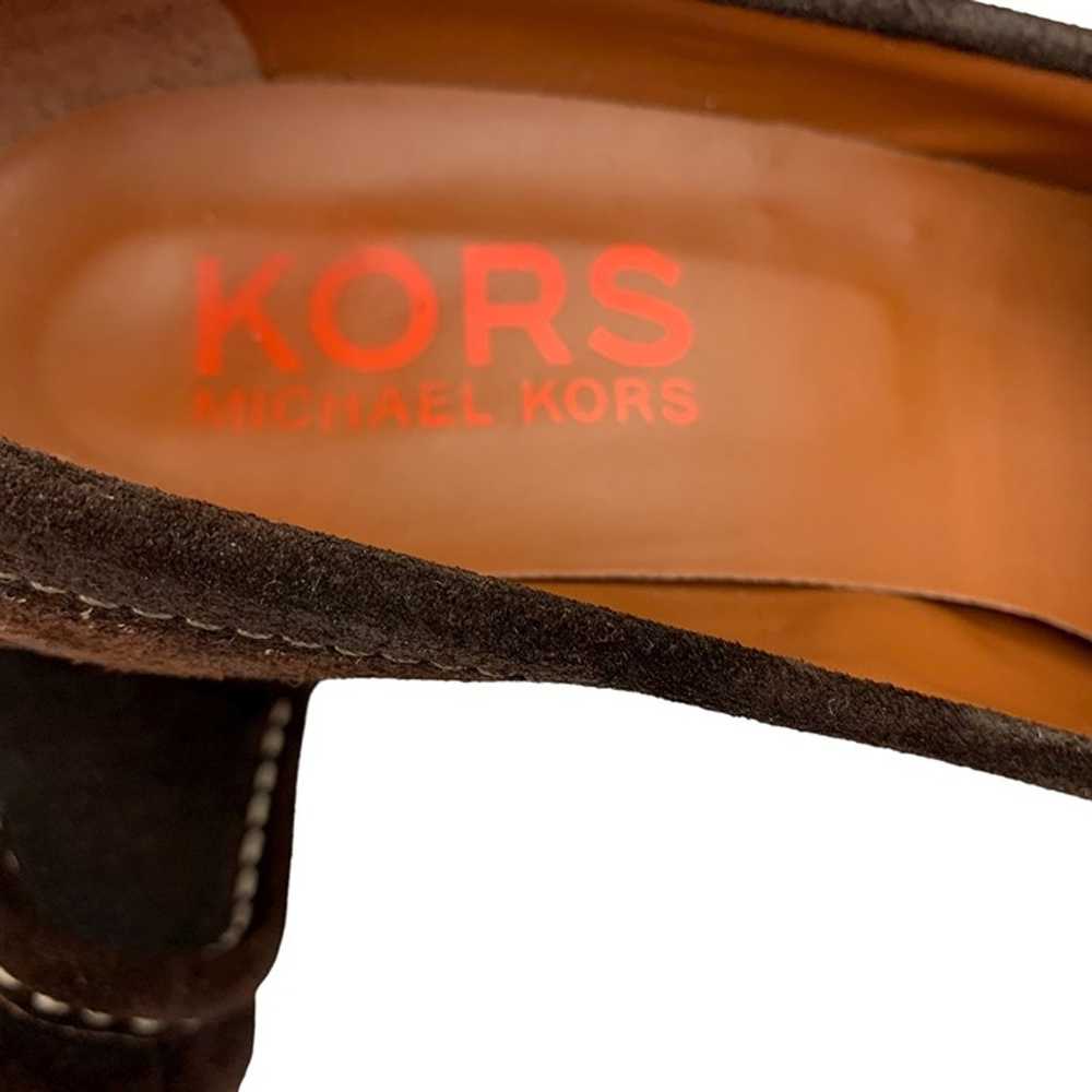 KORS Michael Kors Chocolate Suede Loafer Wedges - image 6