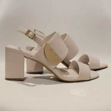 Calvin Klein open heels gold plate NEW