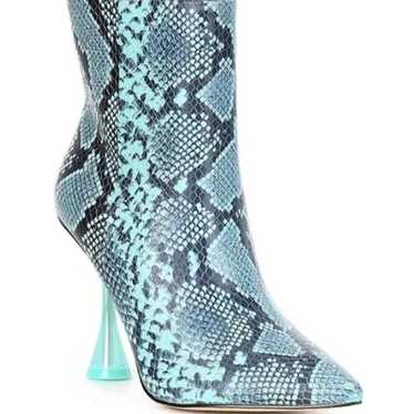 NEW GIANI BINI FAWLIE TEAL WATERS SNAKE PRINT BOO… - image 1