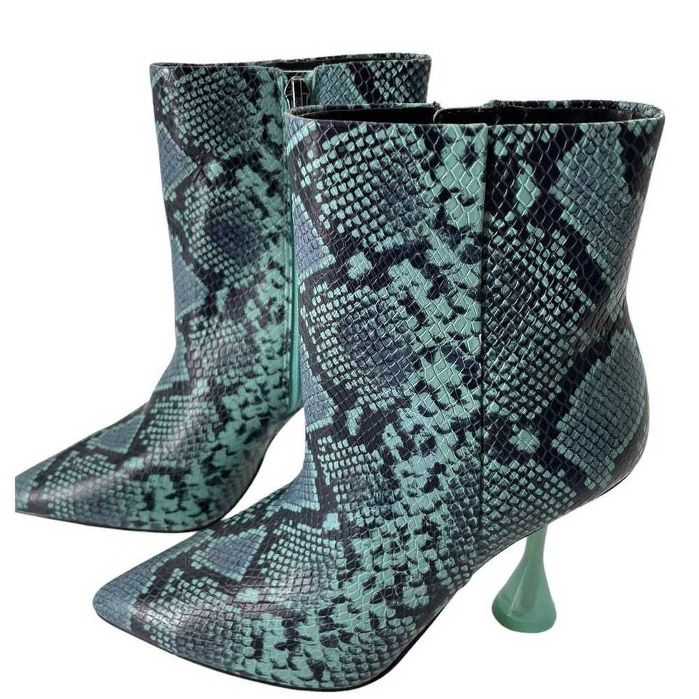 NEW GIANI BINI FAWLIE TEAL WATERS SNAKE PRINT BOO… - image 3