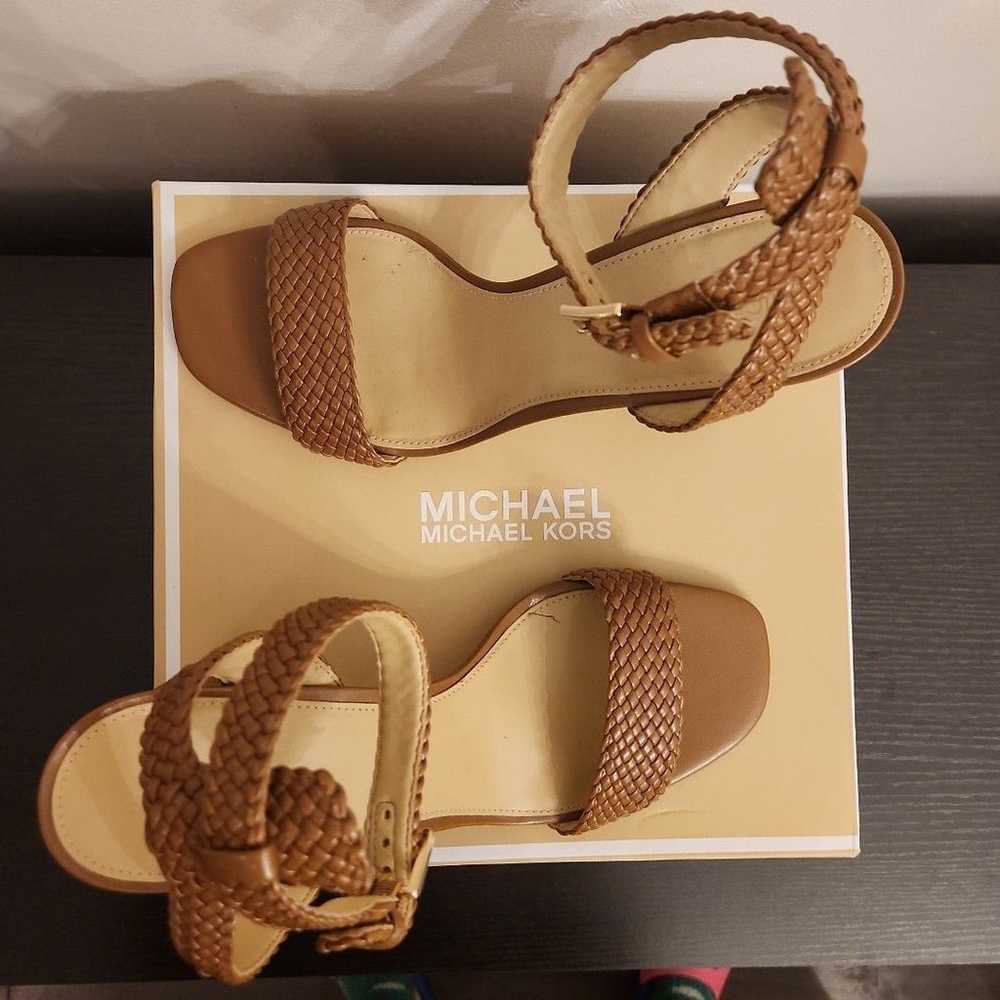 Michael Kors Tan heels with Gold Micheal Kors log… - image 2