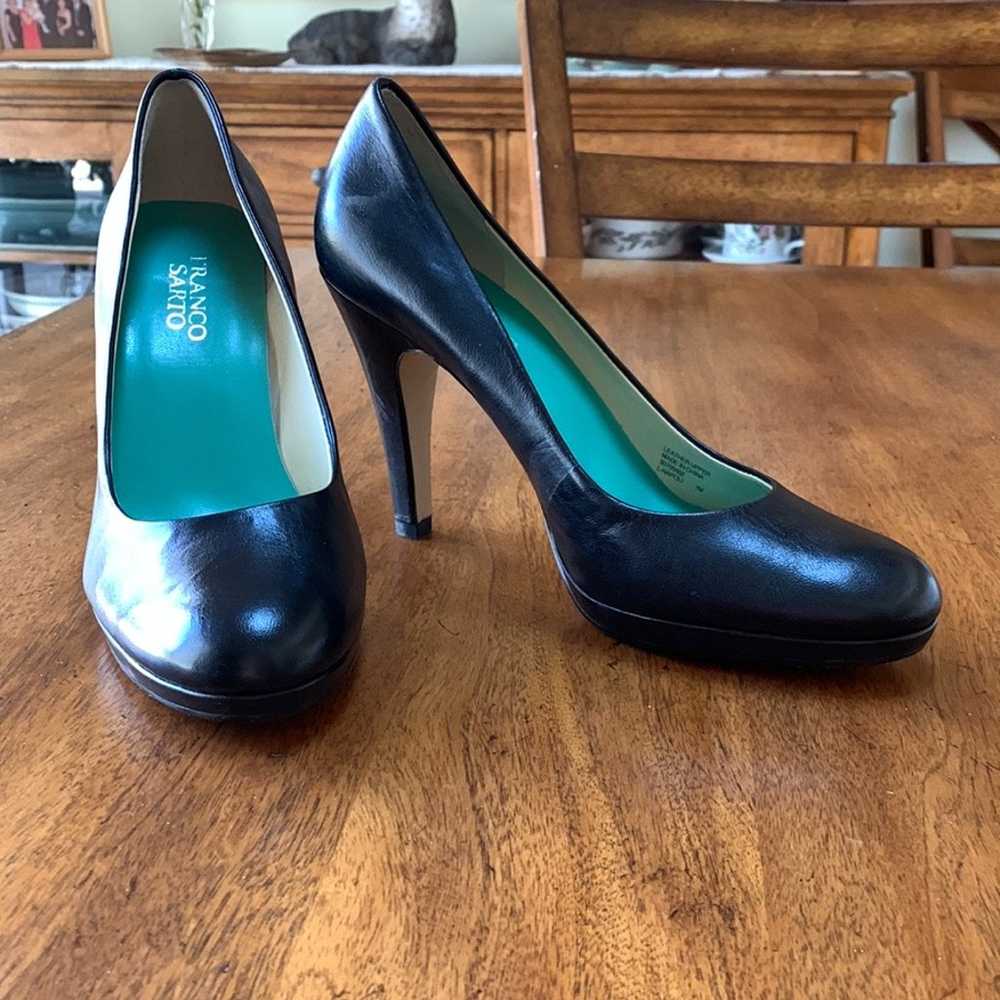 EUC Franco Sarto Black leather 3 inch heels. Worn… - image 1