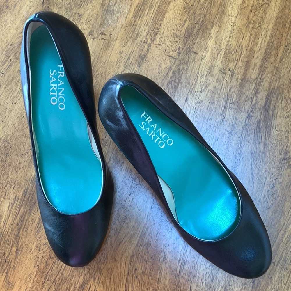 EUC Franco Sarto Black leather 3 inch heels. Worn… - image 2