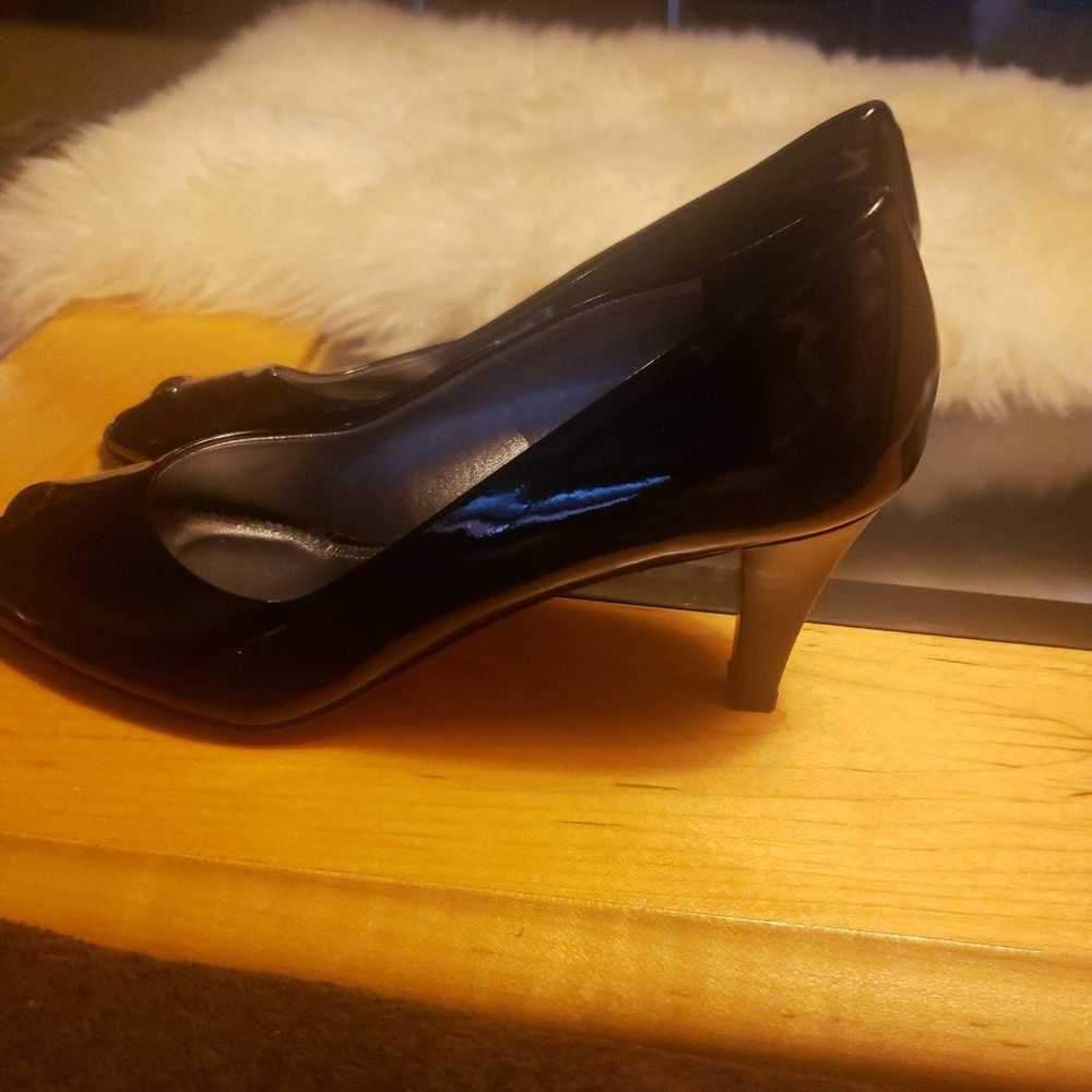 Amalfi Black Patent Open Toe Heels 5 1/5 M - image 5