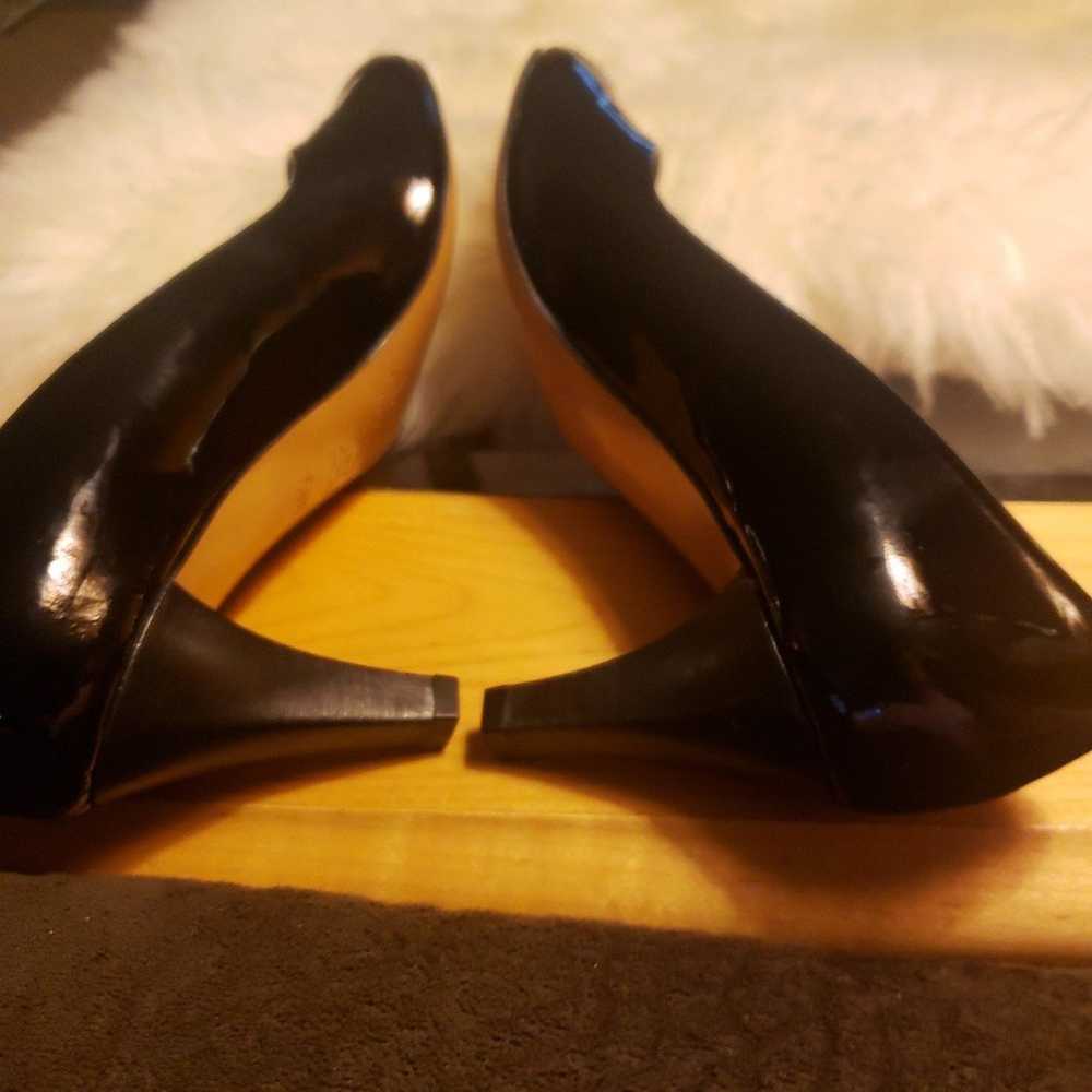 Amalfi Black Patent Open Toe Heels 5 1/5 M - image 8