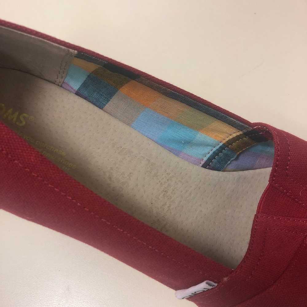 Toms red wedge peep Womens size 12 - image 4