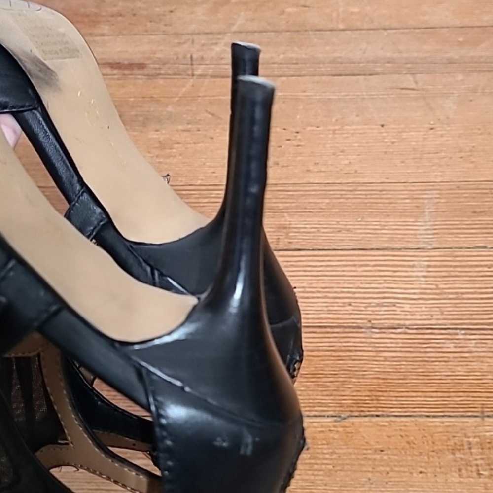Report Signature Black Leather & Mesh Heels - image 7