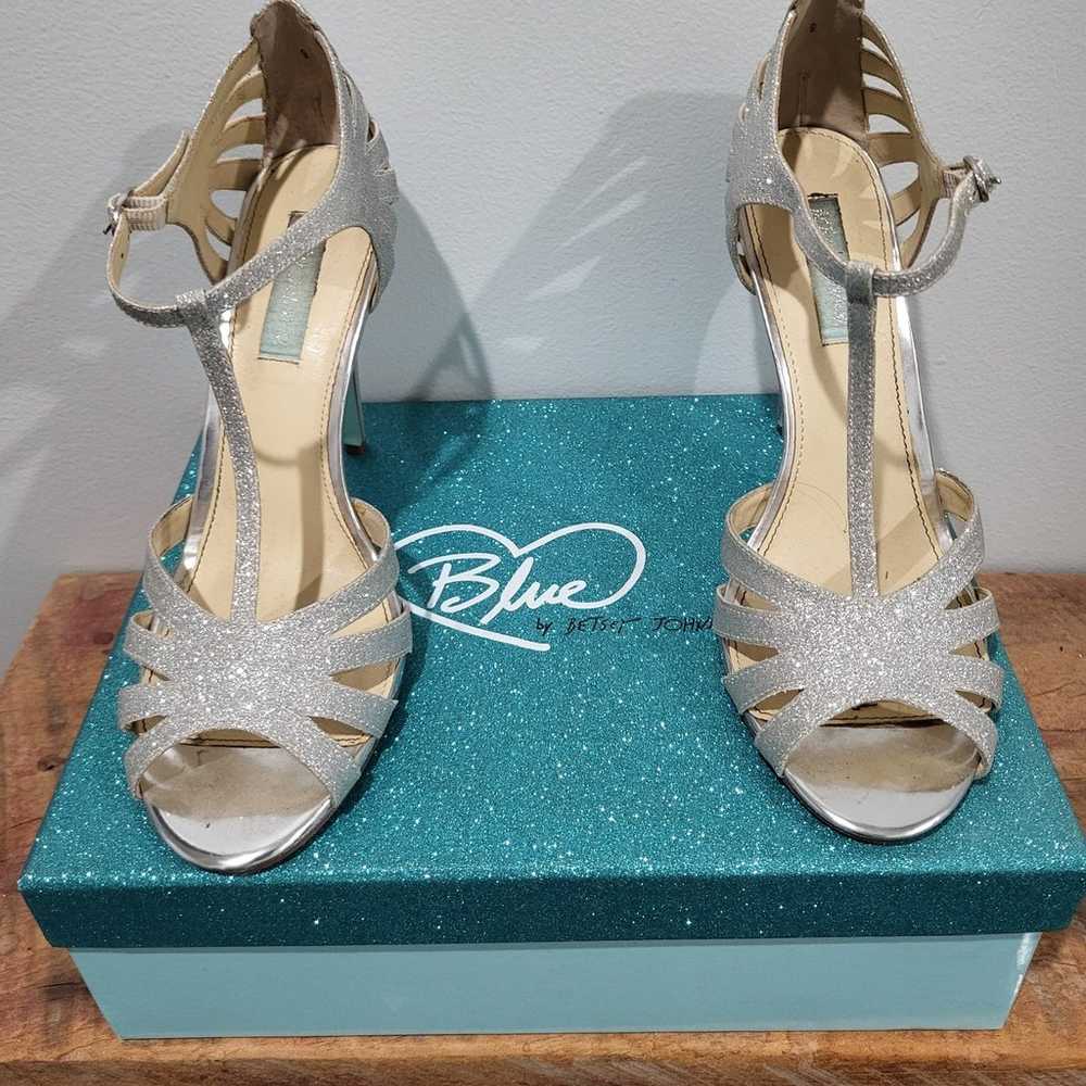 Betsy Johnson silver sparkly heels - image 2