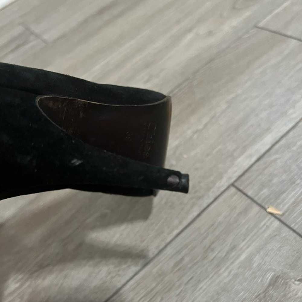 CHLOE Black Heels Pumps Snake Skin Trim Suede Siz… - image 9