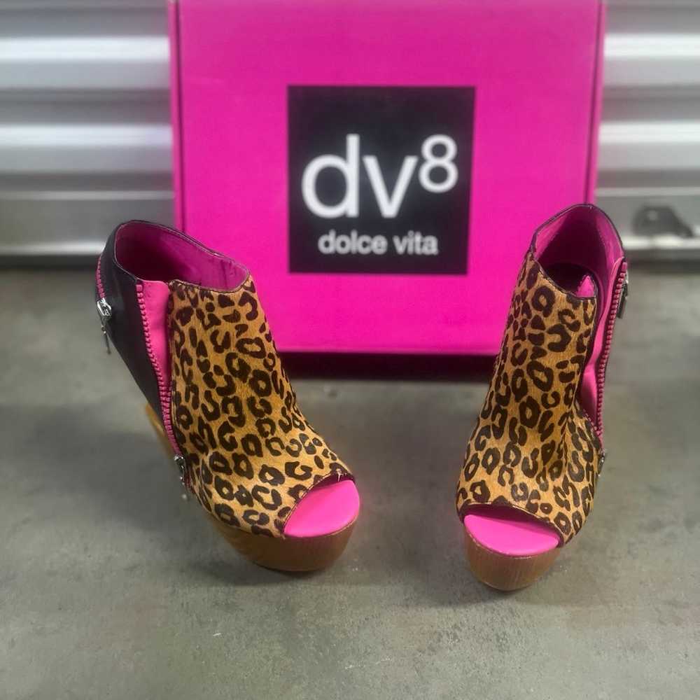 Dolce Vita Jannette Leopard Calf Hair Dv8 Heels S… - image 2