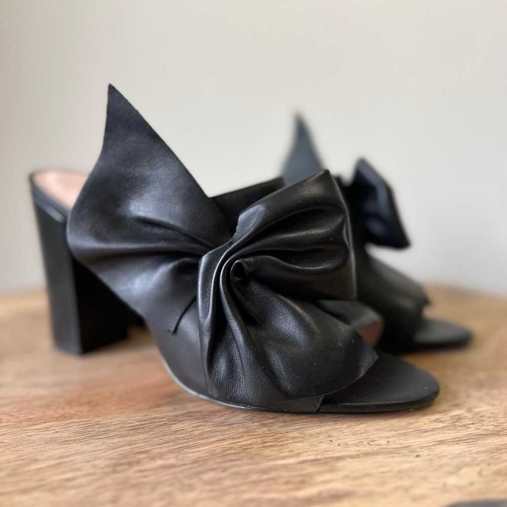 Avec Les Filles Black Marie Heeled Sandals w/Bow,… - image 1