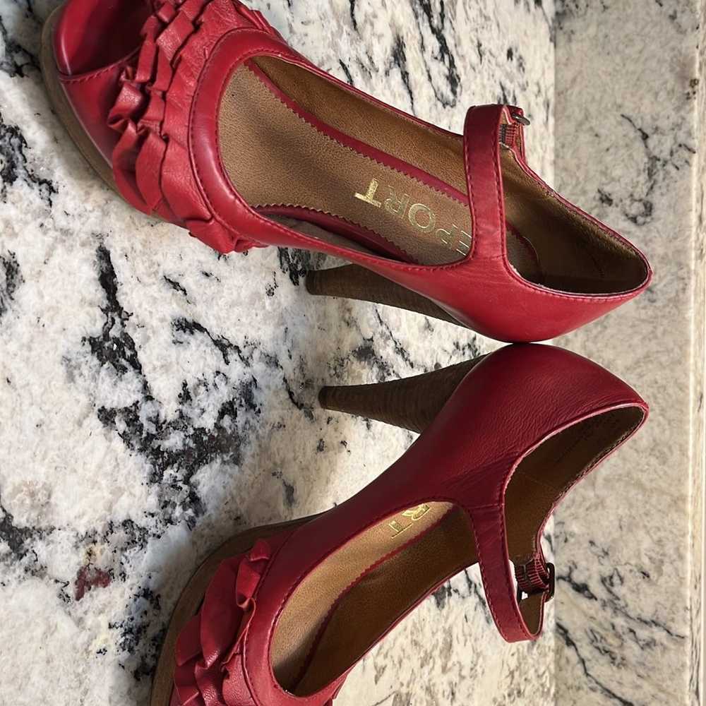 Red Peep-toe High Heel shoes - image 2
