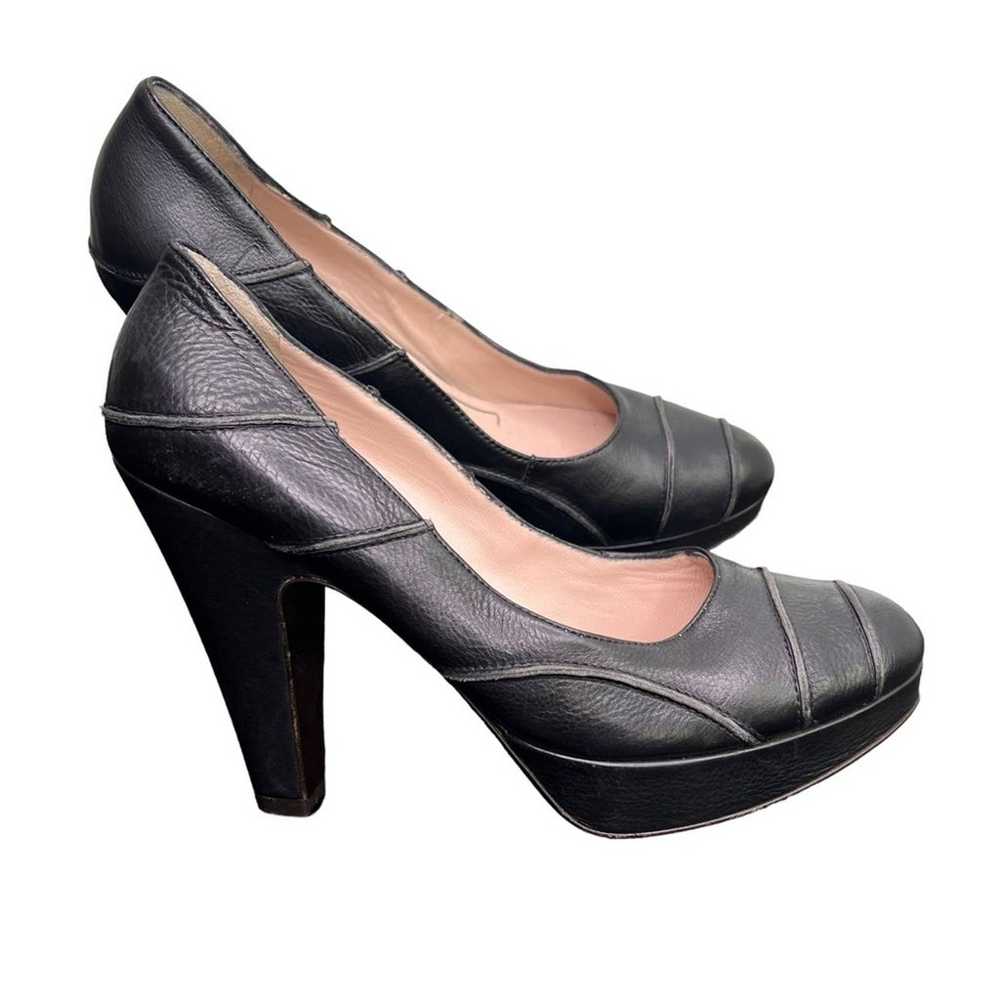 L'autre Chose Black Leather Pumps Heels Womens si… - image 1