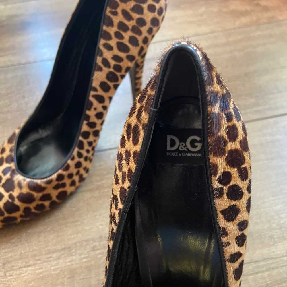 Dolce and Gabbana Animal Print Calf Hair Shoes - image 2