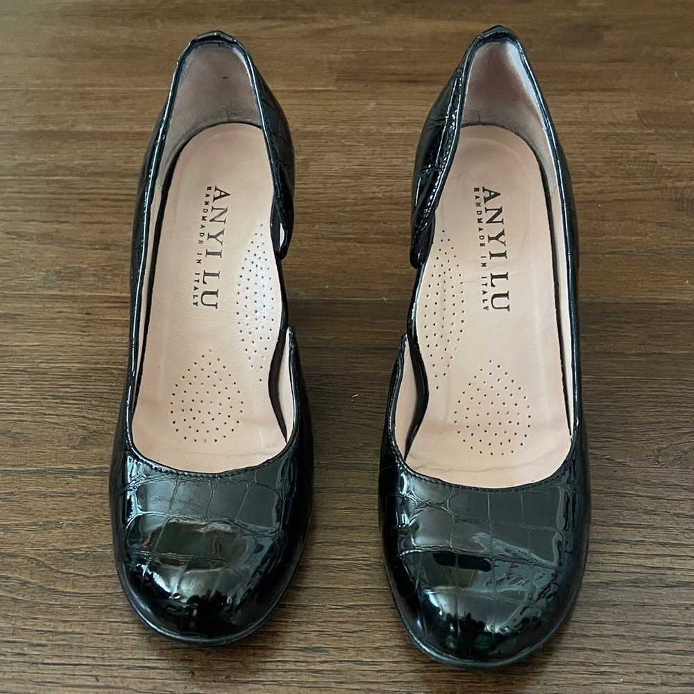 Anyi Lu Black D’Orsay Patent Leather Women's Pump - image 3