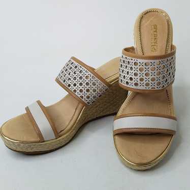 SPERRY TOP-SIDER "Florina" White & Tan Wedge Espa… - image 1