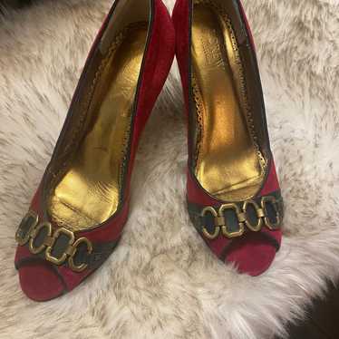 Holiday J crew red velvet pump 7,5 - image 1