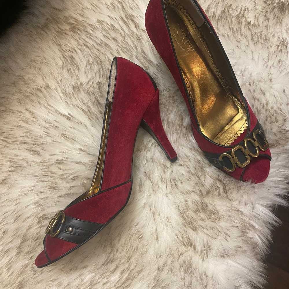 Holiday J crew red velvet pump 7,5 - image 2