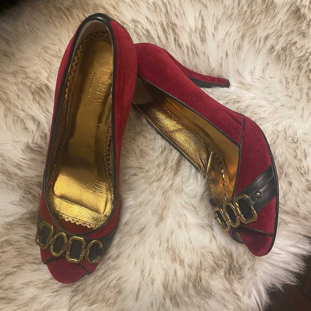 Holiday J crew red velvet pump 7,5 - image 5