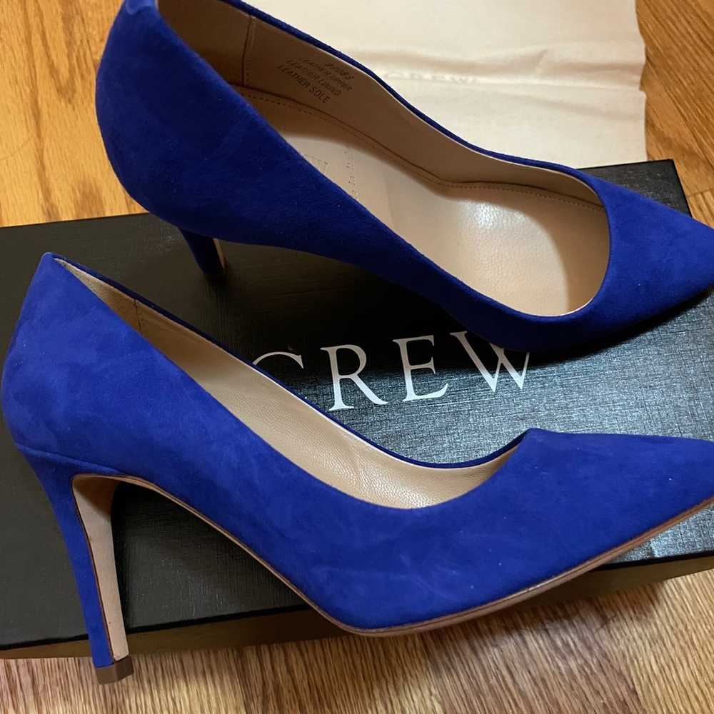 J Crew Classic Blue Suede Pumps with Box (Made in… - image 1