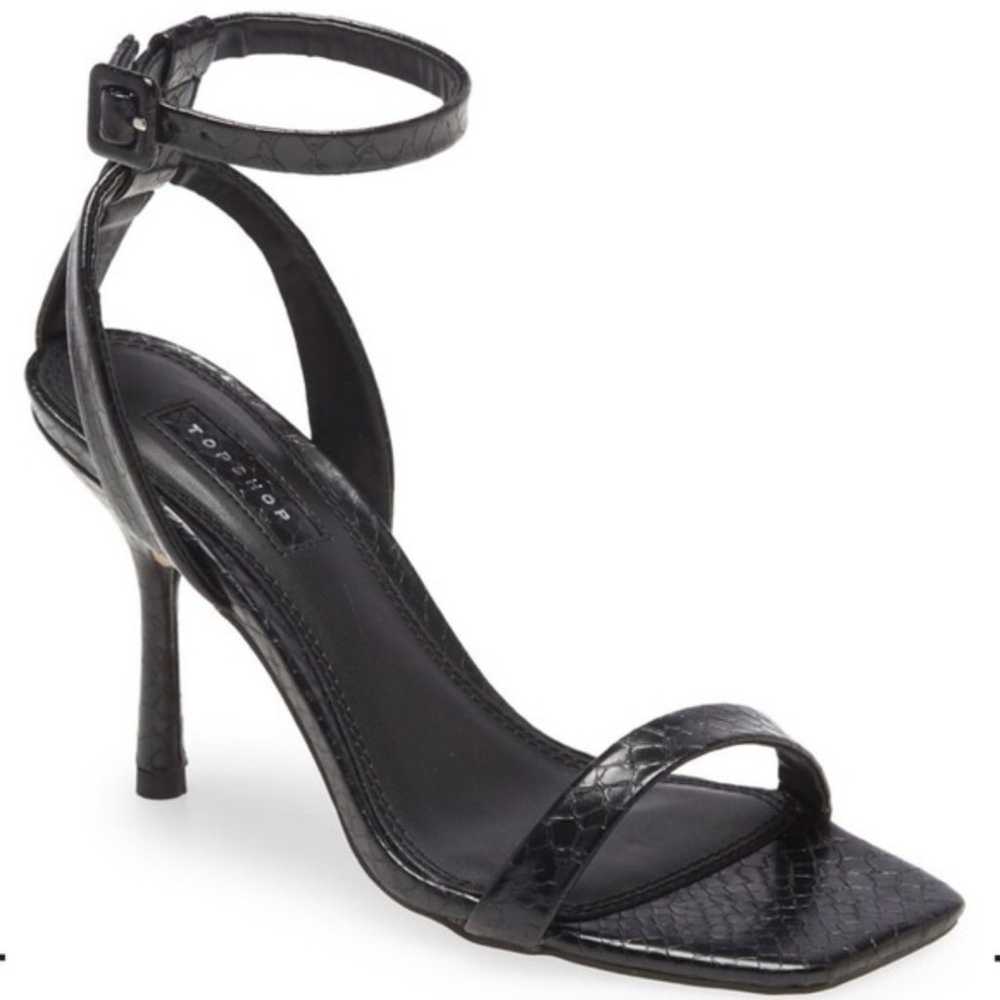 Topshop Sofia Ankle Strap Sandal Black Size 39 - image 2