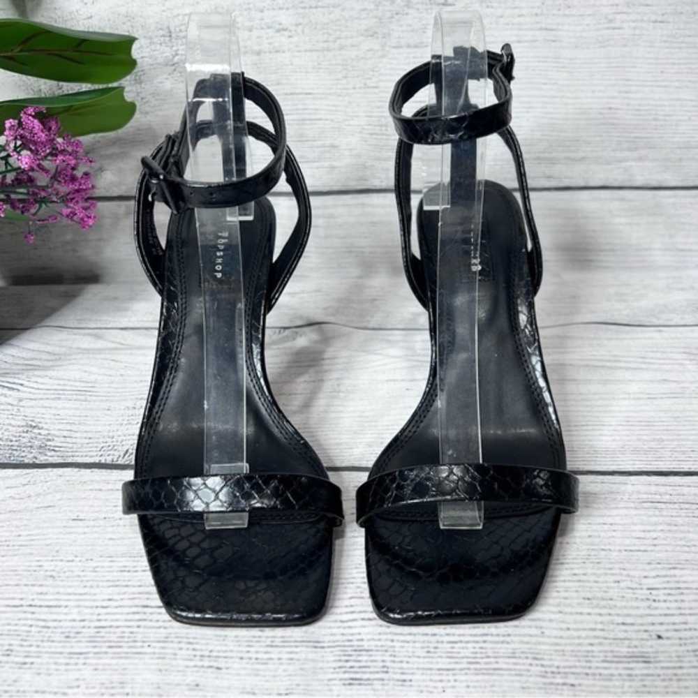 Topshop Sofia Ankle Strap Sandal Black Size 39 - image 4