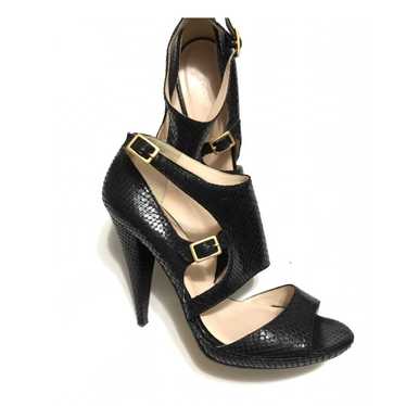 Coye Nokes Black Leather Snake Skin Heel - image 1