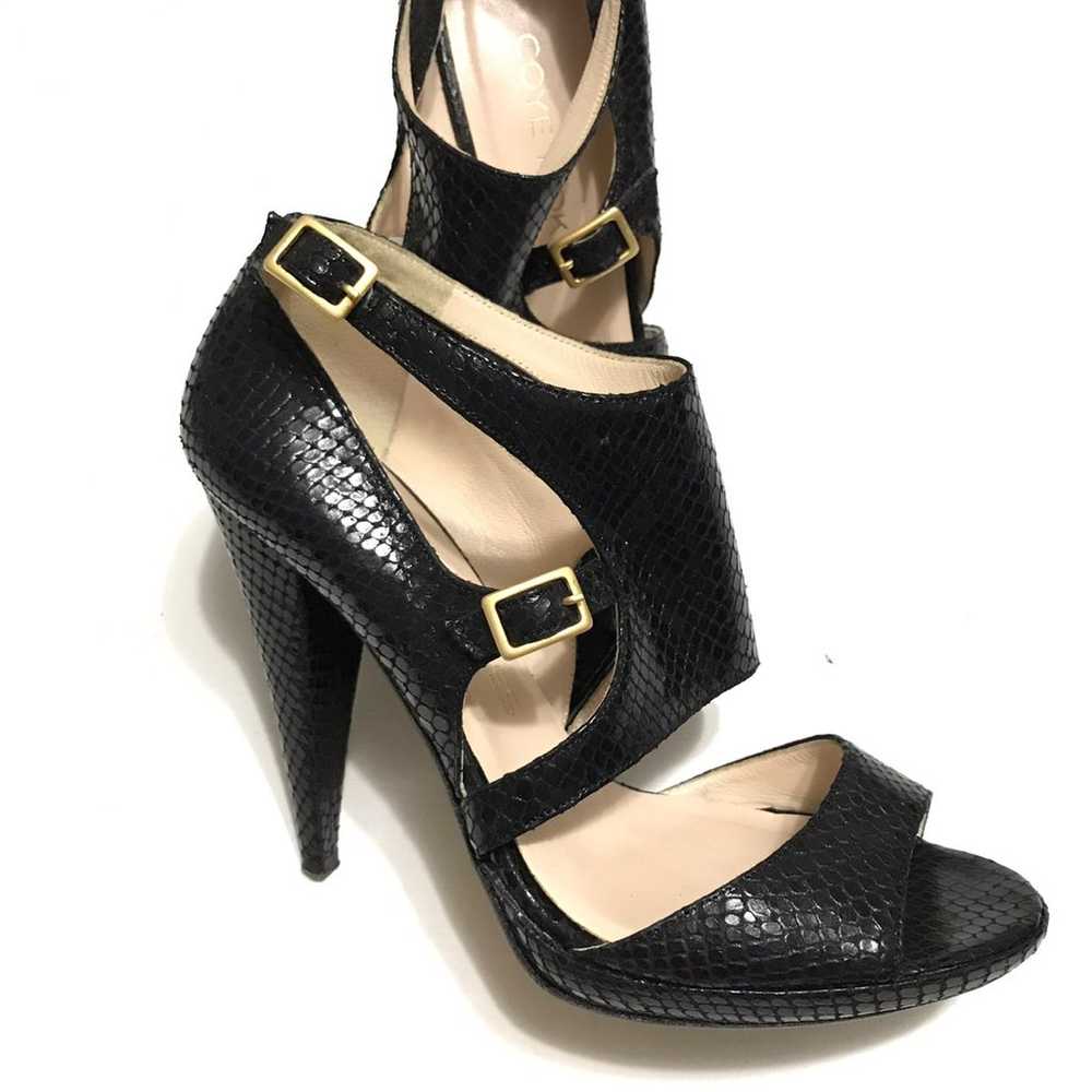 Coye Nokes Black Leather Snake Skin Heel - image 4