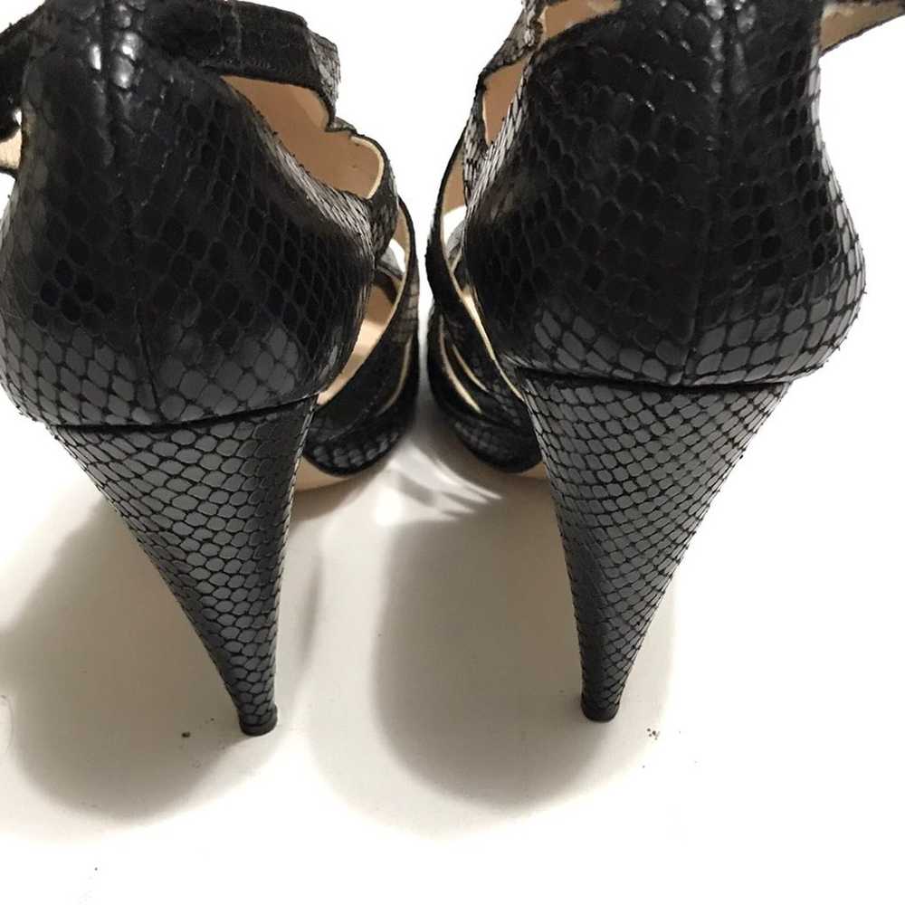 Coye Nokes Black Leather Snake Skin Heel - image 5