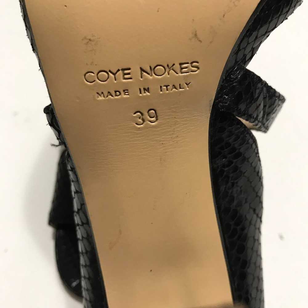 Coye Nokes Black Leather Snake Skin Heel - image 7