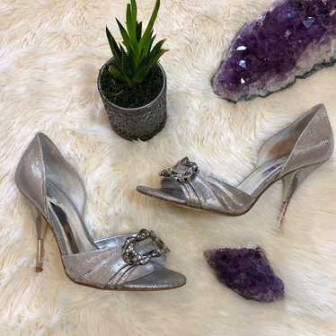 Marciano by Guess Silver Peep Toe Heels - image 1