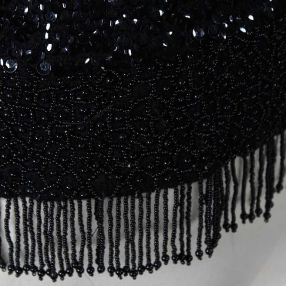 Vintage 1960s Black Beaded Ultra Glam Sleeveless … - image 7