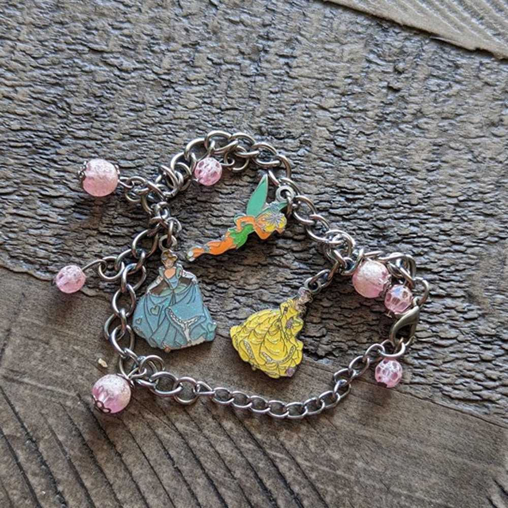 Vintage Disney Princess Silver 3 Charm Bracelet T… - image 3