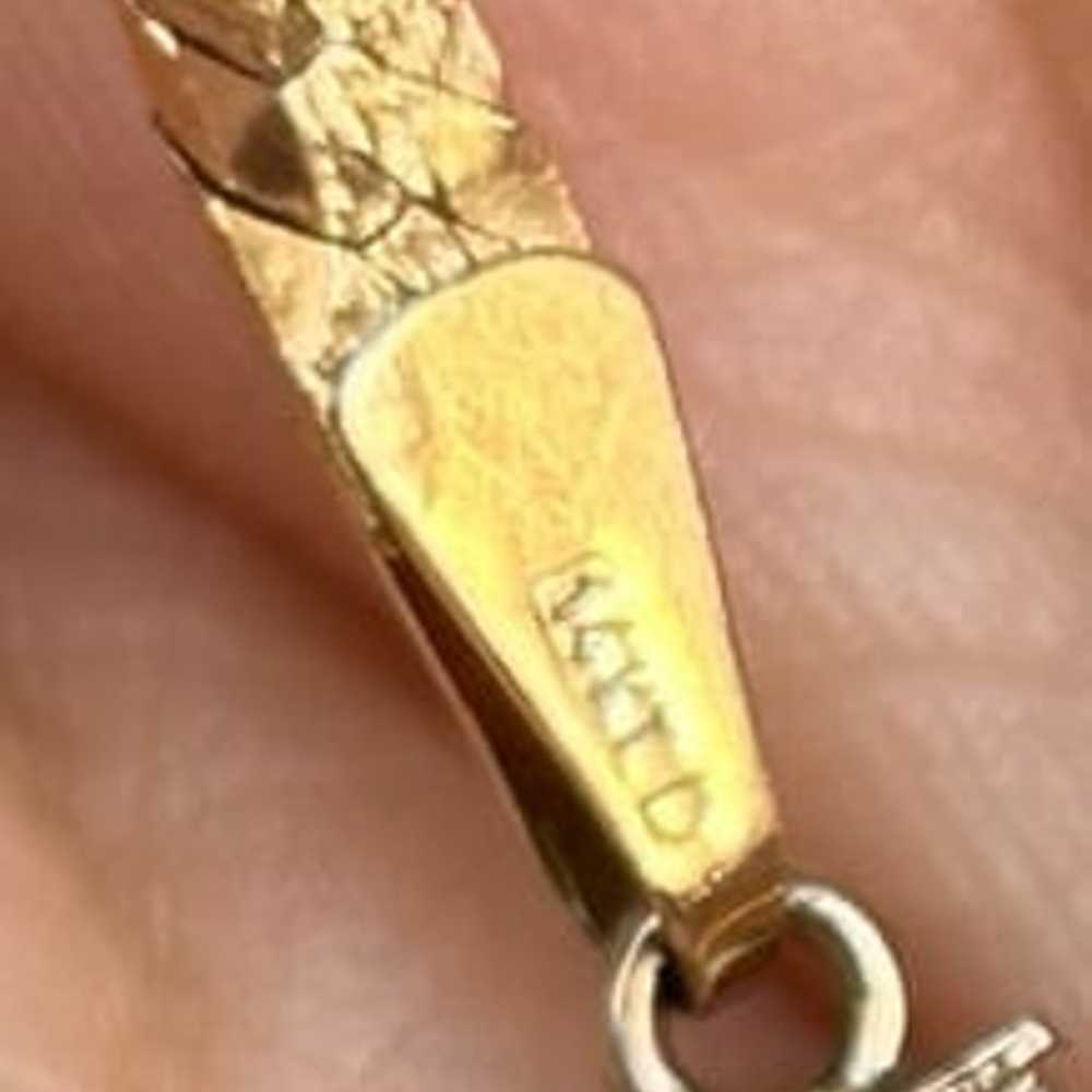14k Gold bracelet vintage herringbone Estate - image 10