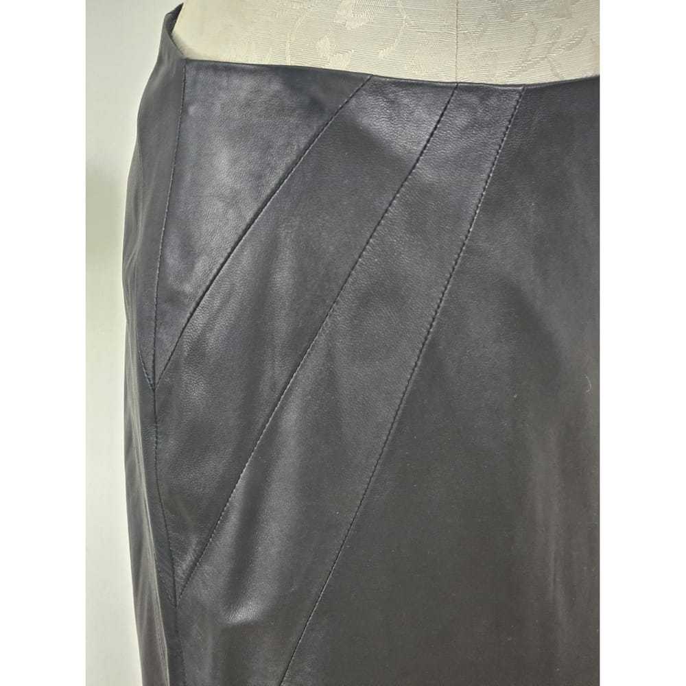 Emanuel Ungaro Leather mid-length skirt - image 5