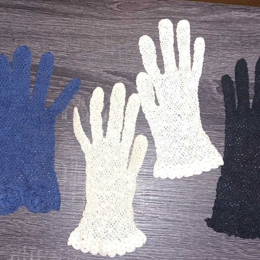 Vintage crochet Gloves 1920-1930's - image 1