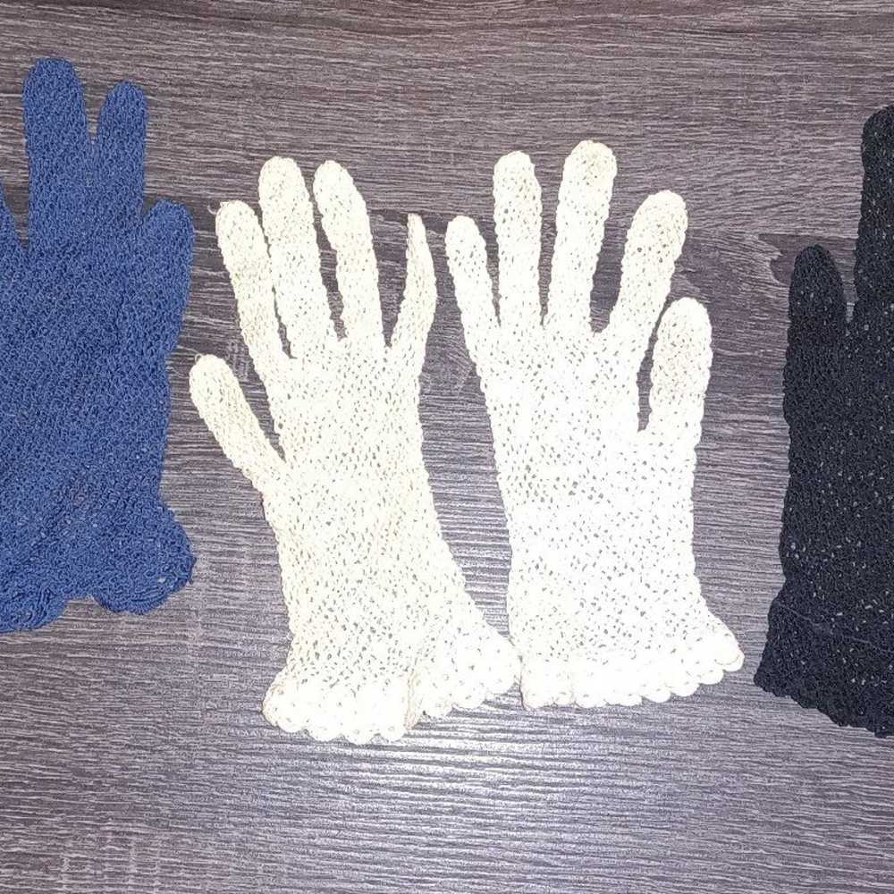 Vintage crochet Gloves 1920-1930's - image 2