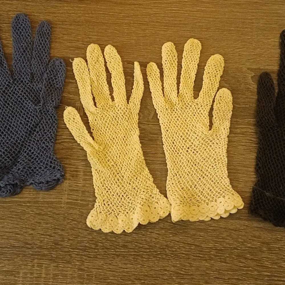 Vintage crochet Gloves 1920-1930's - image 4