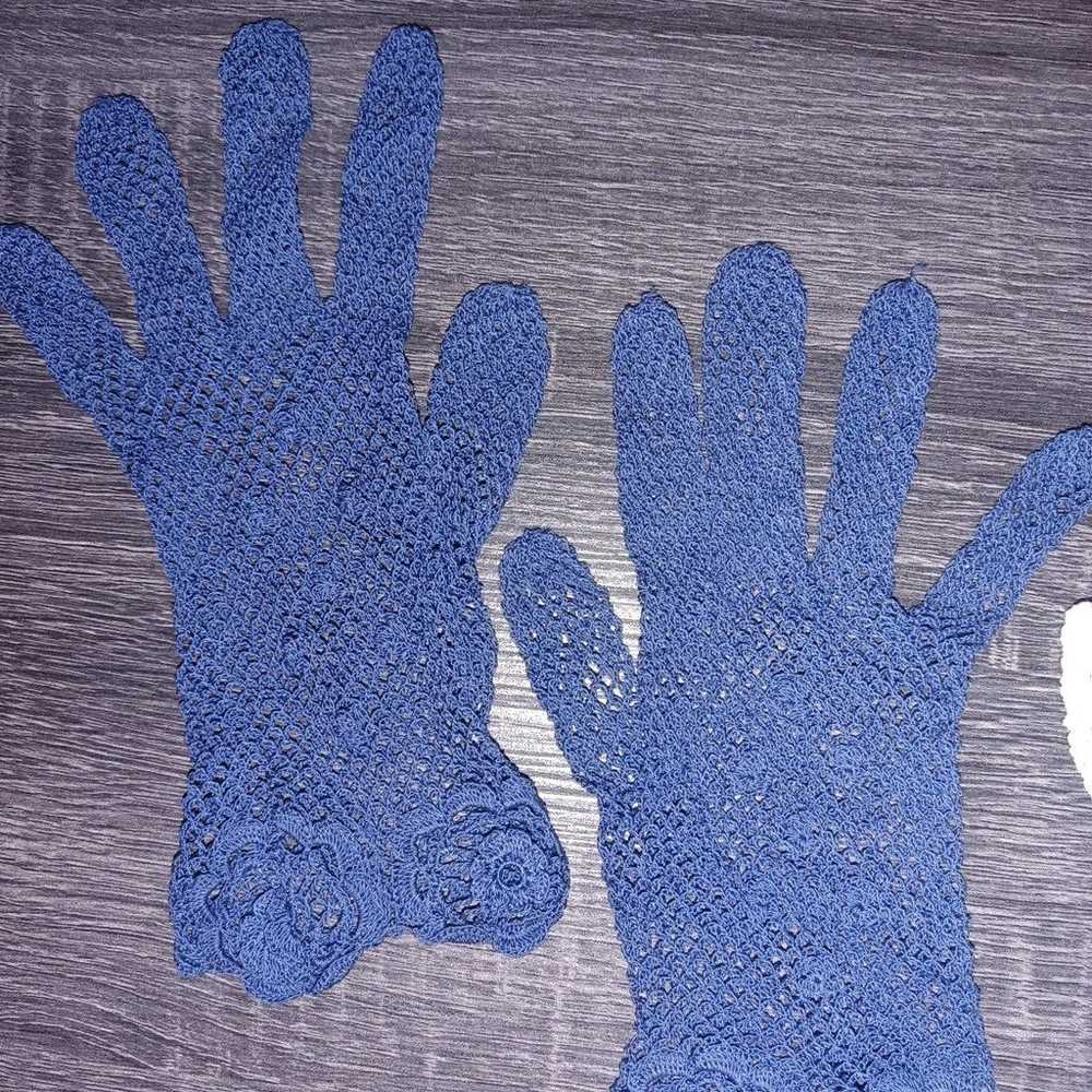 Vintage crochet Gloves 1920-1930's - image 5
