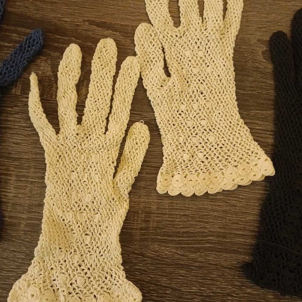 Vintage crochet Gloves 1920-1930's - image 7