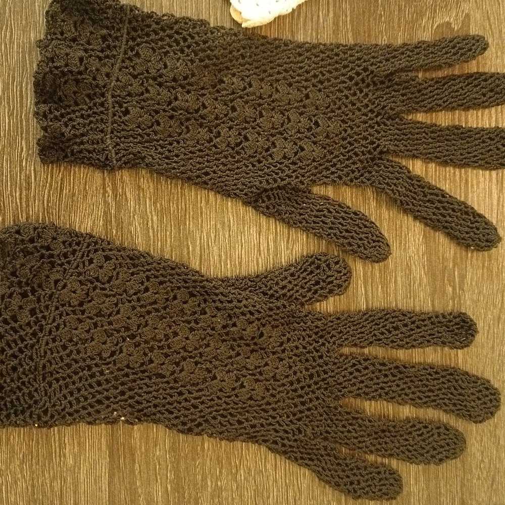 Vintage crochet Gloves 1920-1930's - image 8