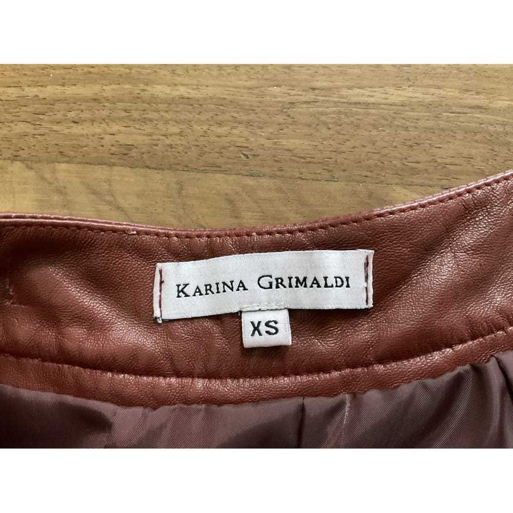 Karina Grimaldi Leather mini skirt - image 2