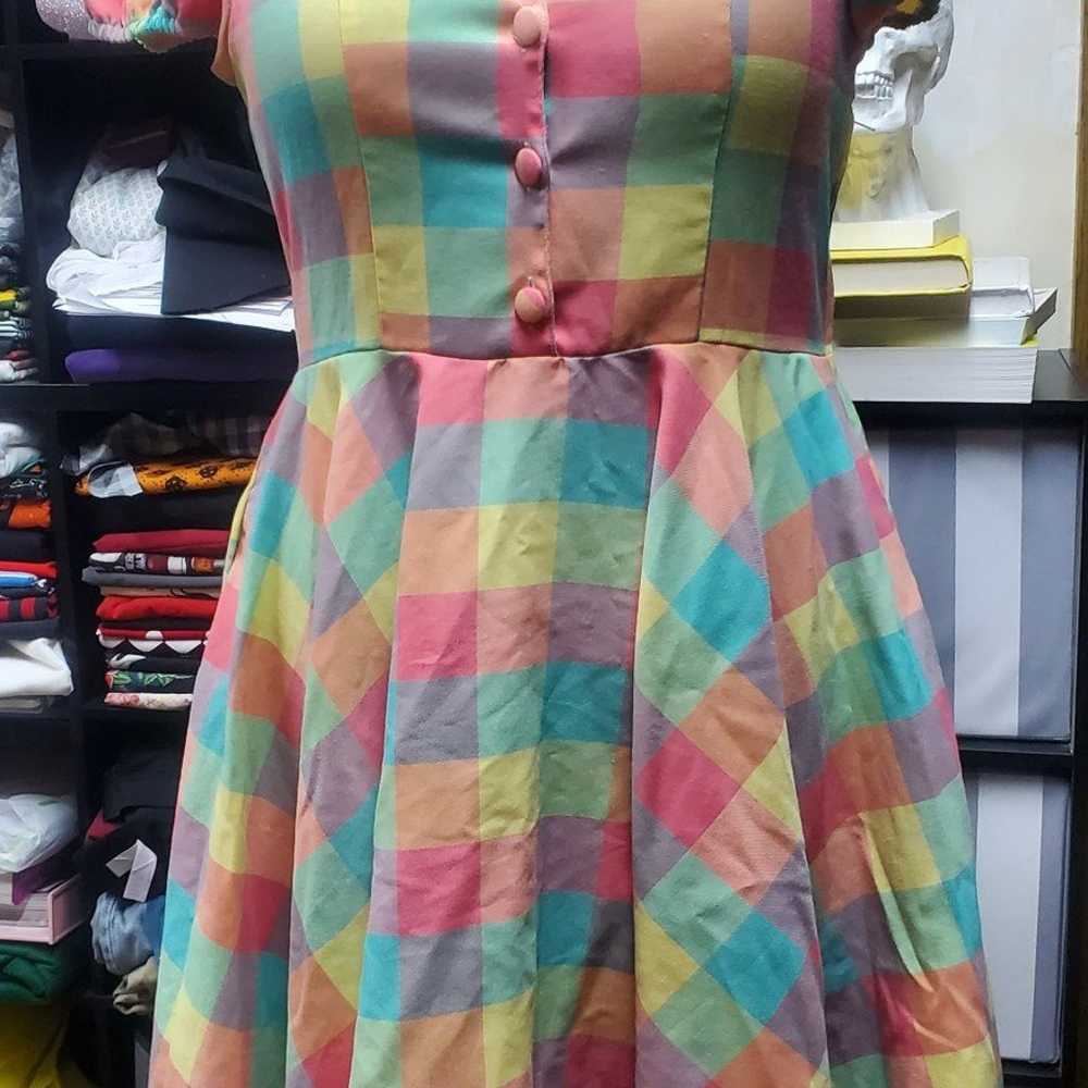 Pastel checkered dress - image 1