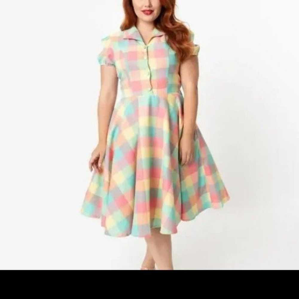 Pastel checkered dress - image 3