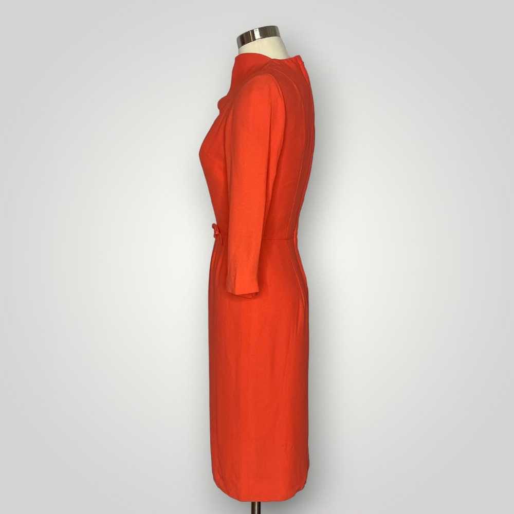 Vintage 1950s Sue Leslie Dress Bright Coral Women… - image 5