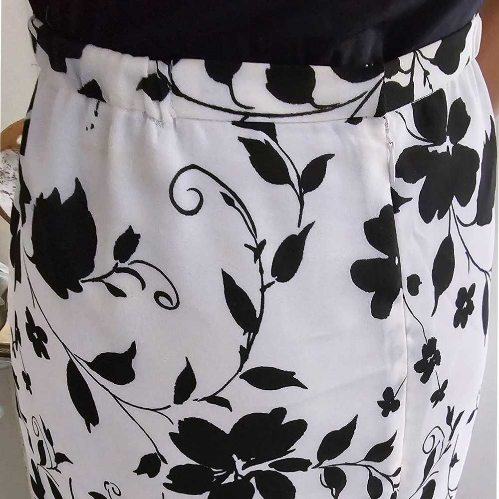 David Warren NY White Black Floral Faux Wrap Maxi… - image 5
