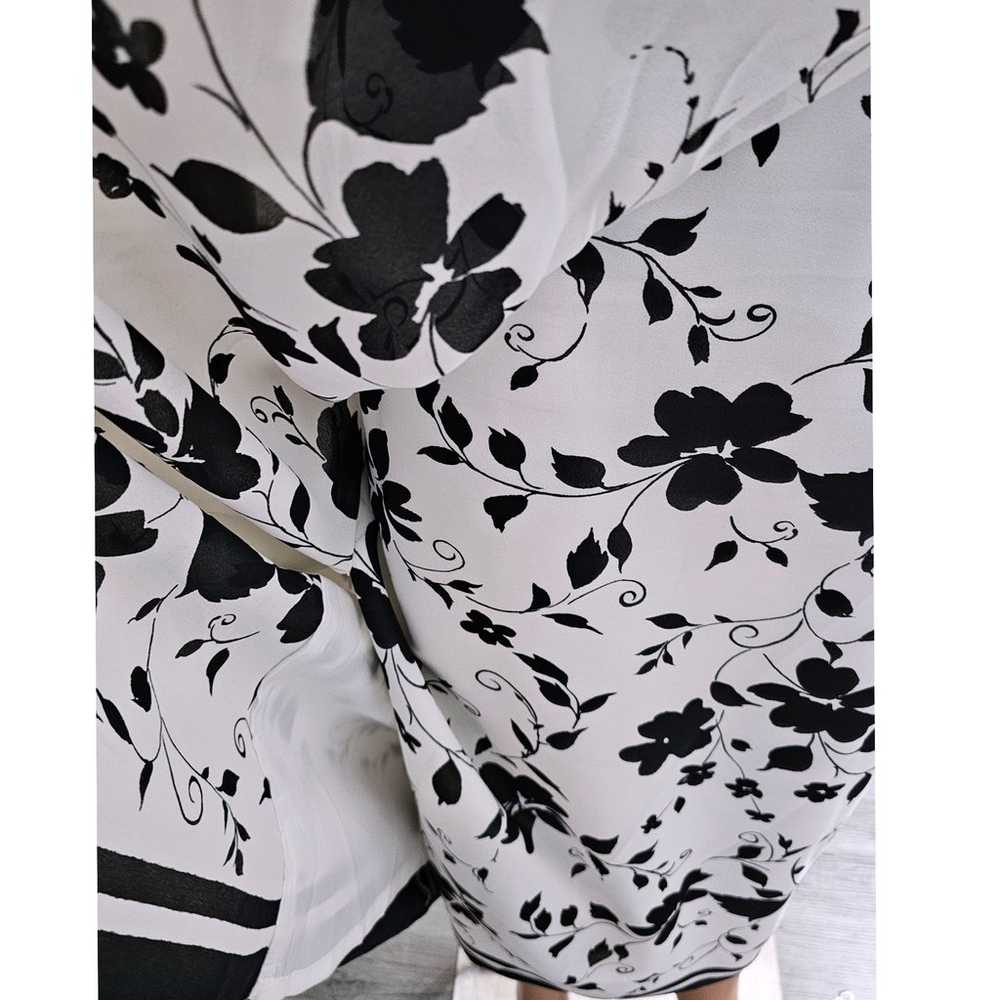 David Warren NY White Black Floral Faux Wrap Maxi… - image 7