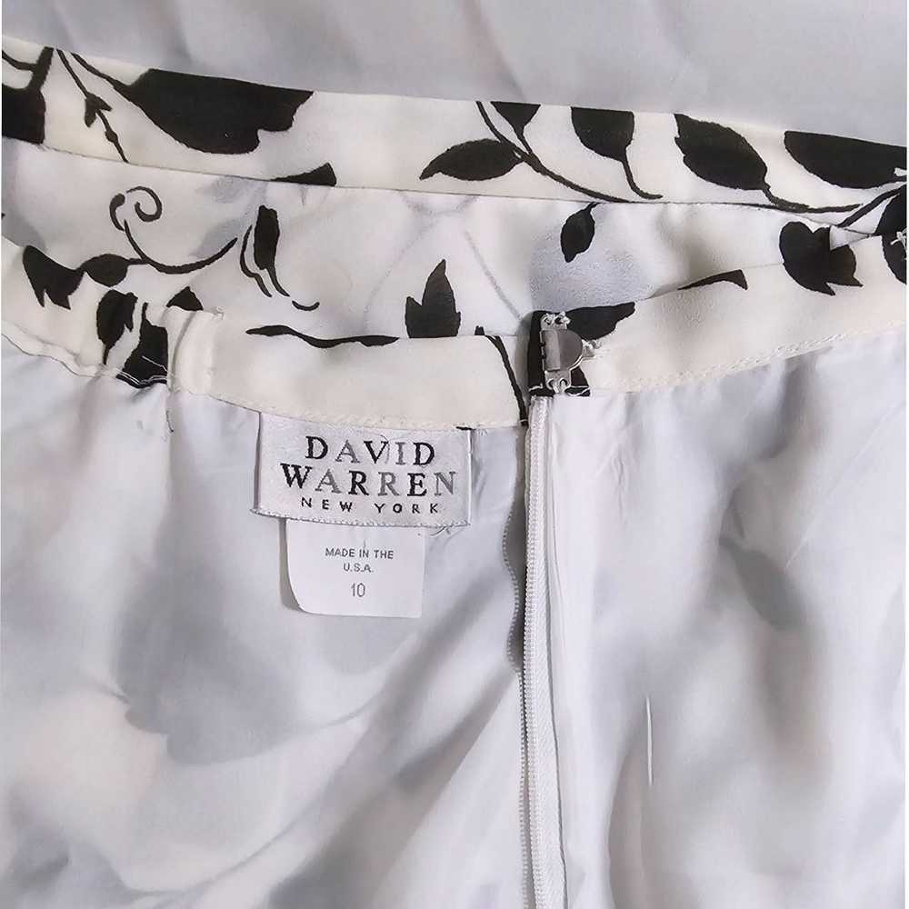 David Warren NY White Black Floral Faux Wrap Maxi… - image 9