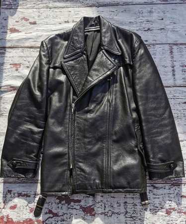 German × Leather Jacket × Vintage Black vintage h… - image 1